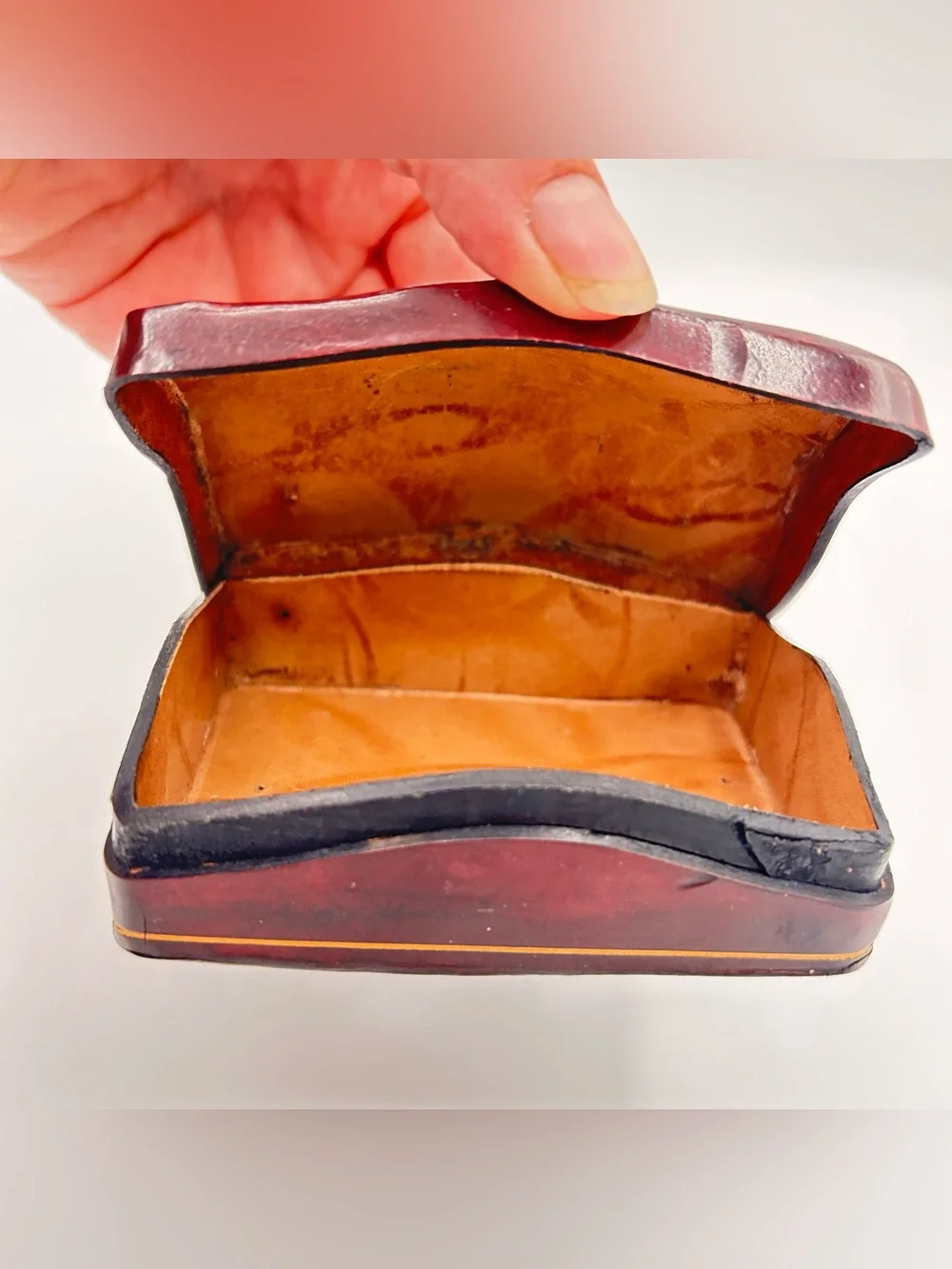 Italian Calf Leather Jewelry Trinket Box